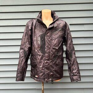 Ski Doo Mens Black Brown RPM Cresta Insulated Recco Snowmobile Jacket~M~
